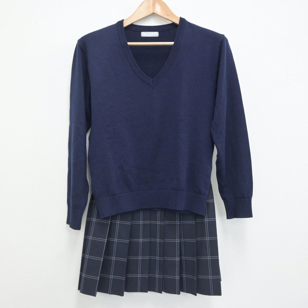 【中古】東京都 葛飾野高等学校 女子制服 3点（ブレザー・ニット・スカート）sf020734