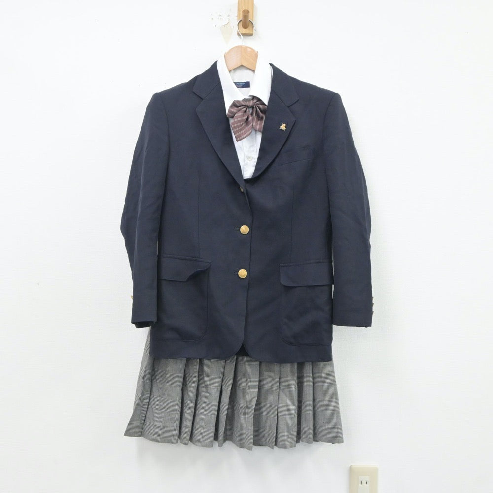 【中古】兵庫県 網干高等学校 女子制服 5点（ブレザー・ニット・シャツ・スカート）sf020754