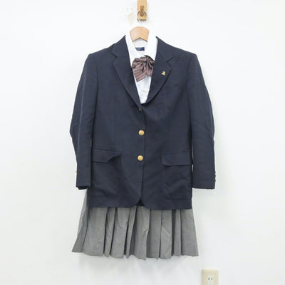 【中古】兵庫県 網干高等学校 女子制服 5点（ブレザー・ニット・シャツ・スカート）sf020754