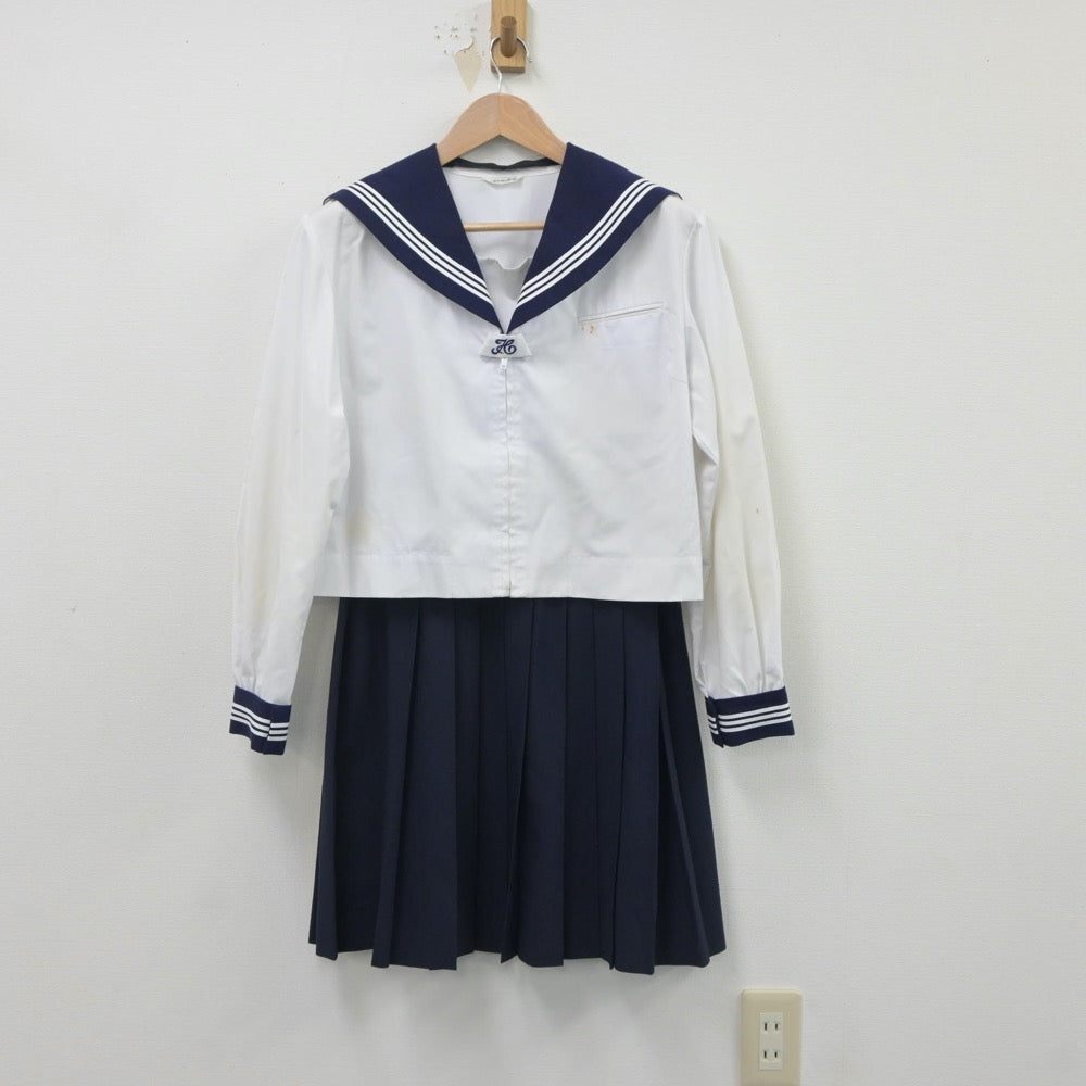 【中古】茨城県 境第一中学校 女子制服 2点（セーラー服・スカート）sf020782