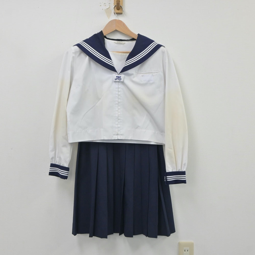 【中古】茨城県 境第一中学校 女子制服 2点（セーラー服・スカート）sf020783