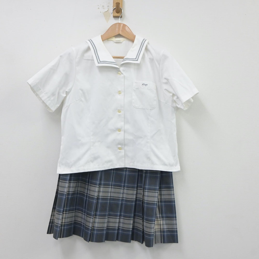 【中古】茨城県 古河第二高等学校 女子制服 4点（ニットベスト・セーラー服・スカート）sf020788