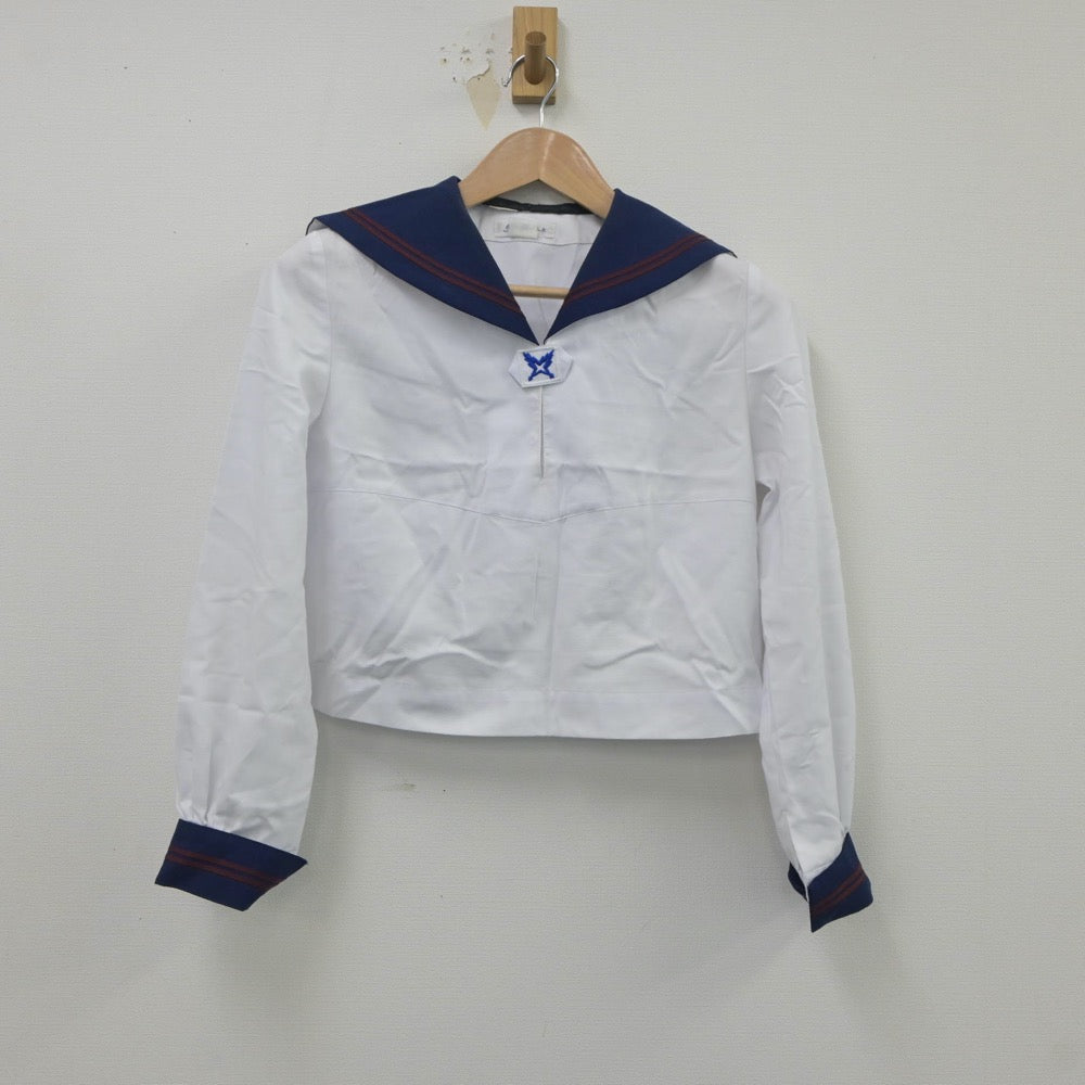 【中古】鳥取県 米子東高等学校 女子制服 2点（ニット・セーラー服）sf020793