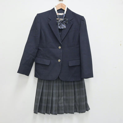 【中古】神奈川県 矢向中学校 女子制服 4点（ブレザー・スカート・スカート）sf020797