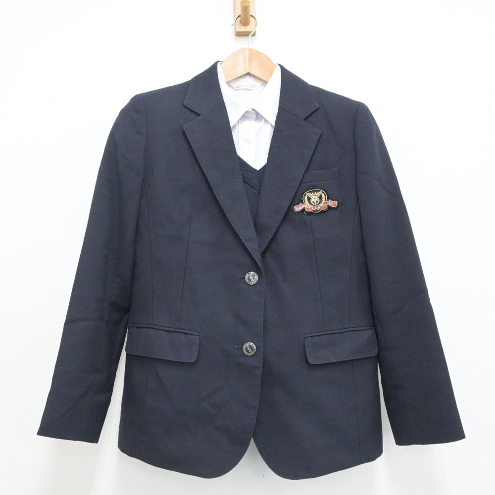 【中古】神奈川県 幸高等学校 女子制服 3点（ブレザー・シャツ・ニット）sf020798