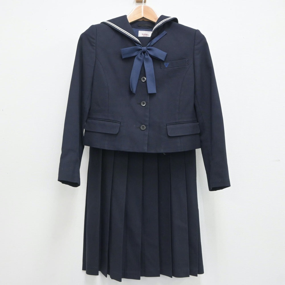 【中古】佐賀県 唐津東中学校 女子制服 3点（セーラー服・ジャンパースカート）sf020800