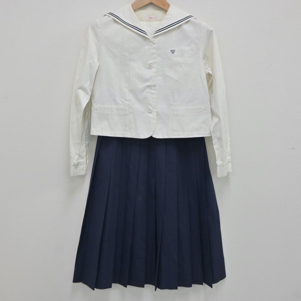 【中古】佐賀県 唐津東中学校 女子制服 3点（セーラー服・スカート）sf020803