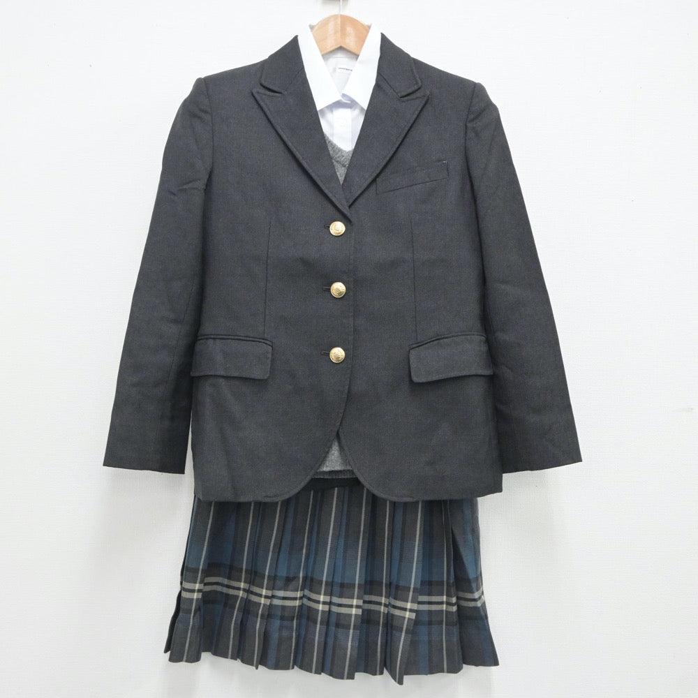 【中古】東京都 三田高等学校 女子制服 4点（ブレザー・シャツ・ニット・スカート）sf020806