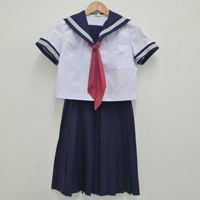 【中古】佐賀県 唐津第一中学校 女子制服 3点（セーラー服・スカート）sf020810