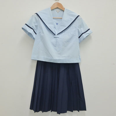 【中古】佐賀県 唐津東高等学校 女子制服 2点（セーラー服・スカート）sf020813