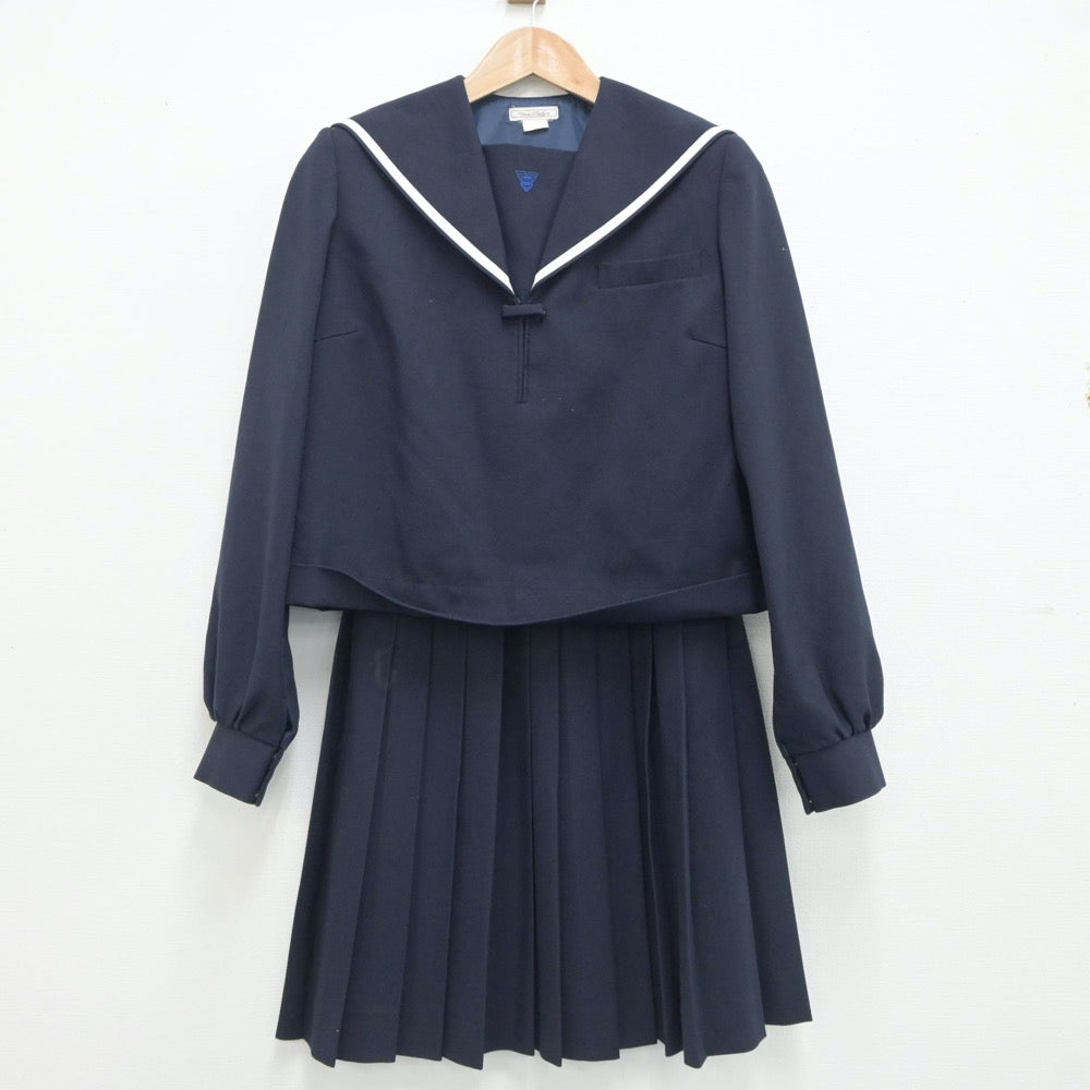 【中古】佐賀県 唐津東高等学校 女子制服 2点（セーラー服・スカート）sf020814