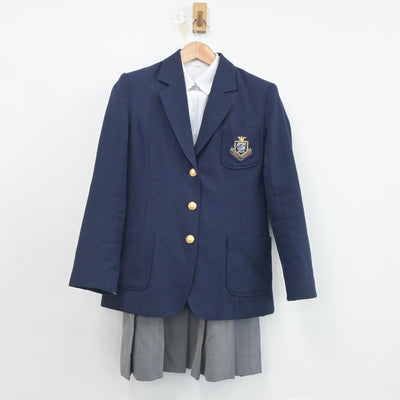 【中古】大阪府 大阪女学院中学校、高等学校 女子制服 3点（ブレザー・ジャンパースカート・シャツ）sf020850