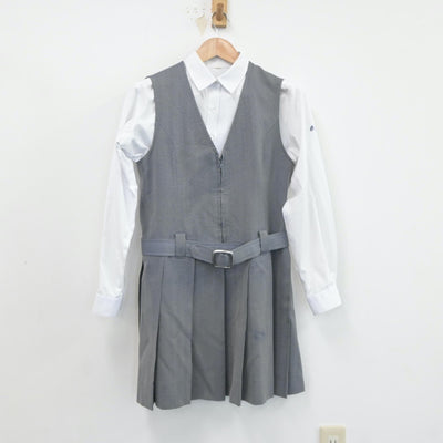 【中古】大阪府 大阪女学院中学校、高等学校 女子制服 3点（ブレザー・ジャンパースカート・シャツ）sf020850