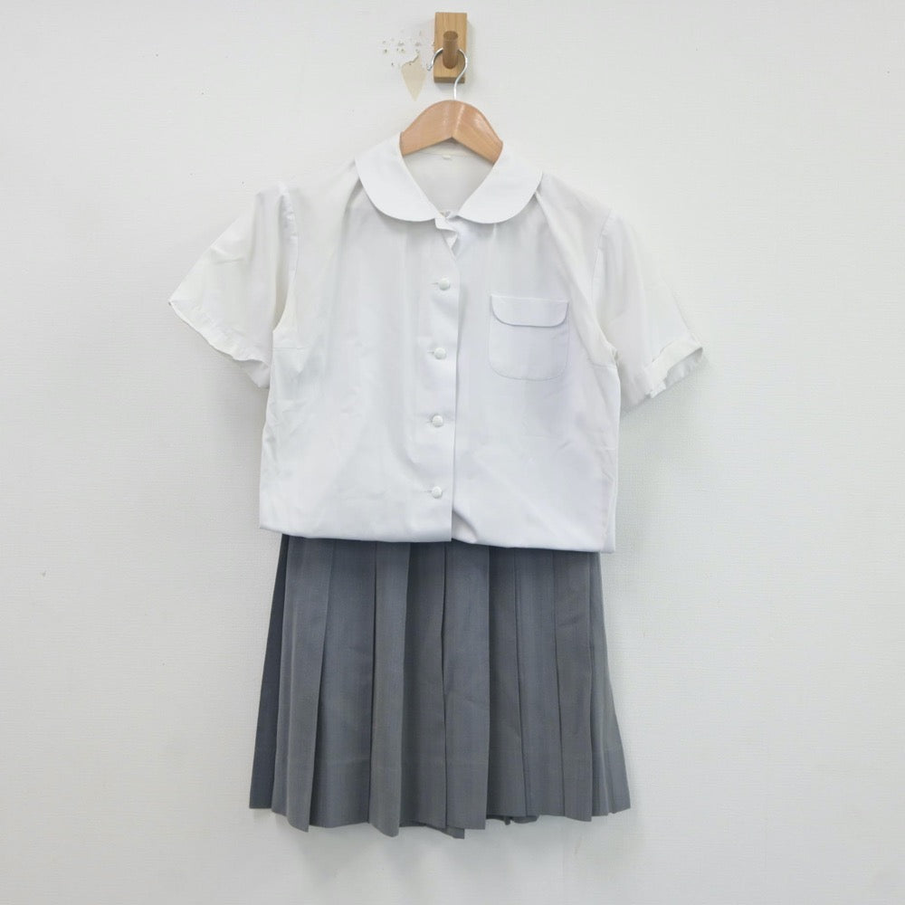 【中古】大阪府 大阪女学院中学校、高等学校 女子制服 2点（シャツ・スカート）sf020851