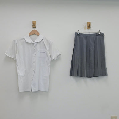 【中古】大阪府 大阪女学院中学校、高等学校 女子制服 2点（シャツ・スカート）sf020851