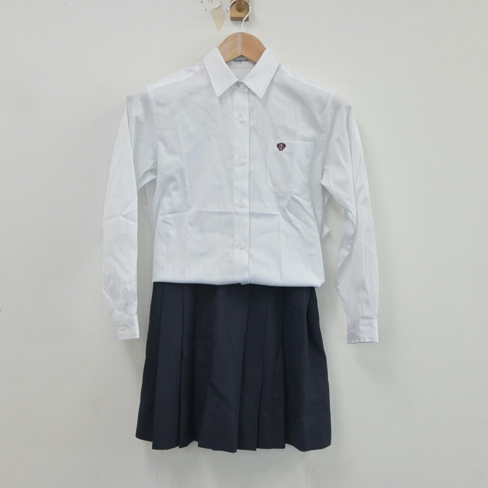 【中古】東京都 早稲田実業学校 女子制服 2点（シャツ・スカート）sf020857