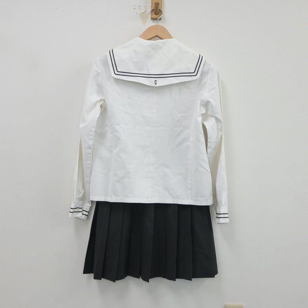 【中古】愛媛県 新居浜西高等学校 女子制服 4点（ニット・セーラー服・スカート）sf020867