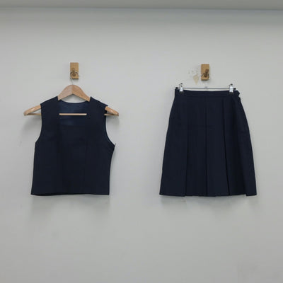 【中古】神奈川県 大鳥中学校 女子制服 3点（ベスト・スカート・スカート）sf020874