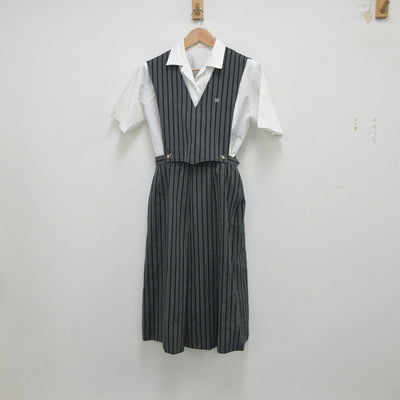 【中古】栃木県 栃木県立小山高等学校 女子制服 3点（シャツ・ジャンパースカート）sf020878