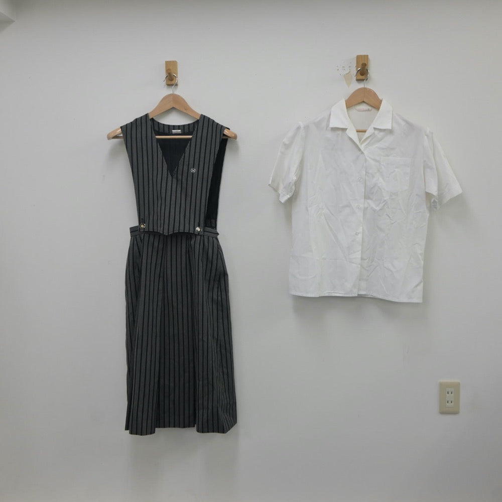 【中古】栃木県 栃木県立小山高等学校 女子制服 3点（シャツ・ジャンパースカート）sf020878