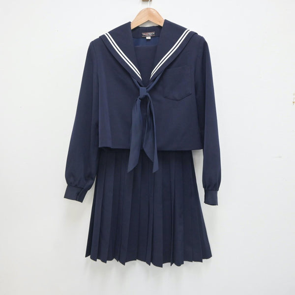 【中古】愛知県 西尾市立西尾中学校 女子制服 2点（セーラー服・スカート）sf020886