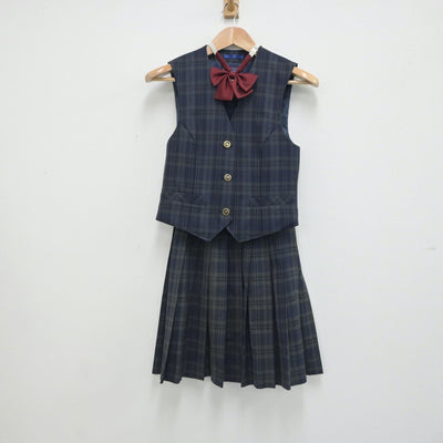 【中古】京都府 京都府立西乙訓高等学校 女子制服 3点（ベスト・スカート）sf020893