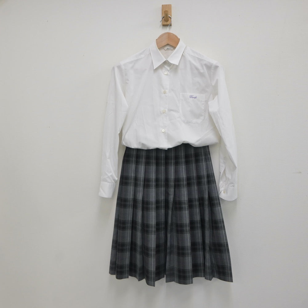 【中古】福岡県 福岡県立太宰府高等学校 女子制服 2点（シャツ・スカート）sf020900