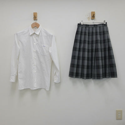 【中古】福岡県 福岡県立太宰府高等学校 女子制服 2点（シャツ・スカート）sf020900