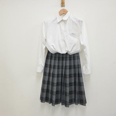 【中古】福岡県 福岡県立太宰府高等学校 女子制服 2点（シャツ・スカート）sf020901