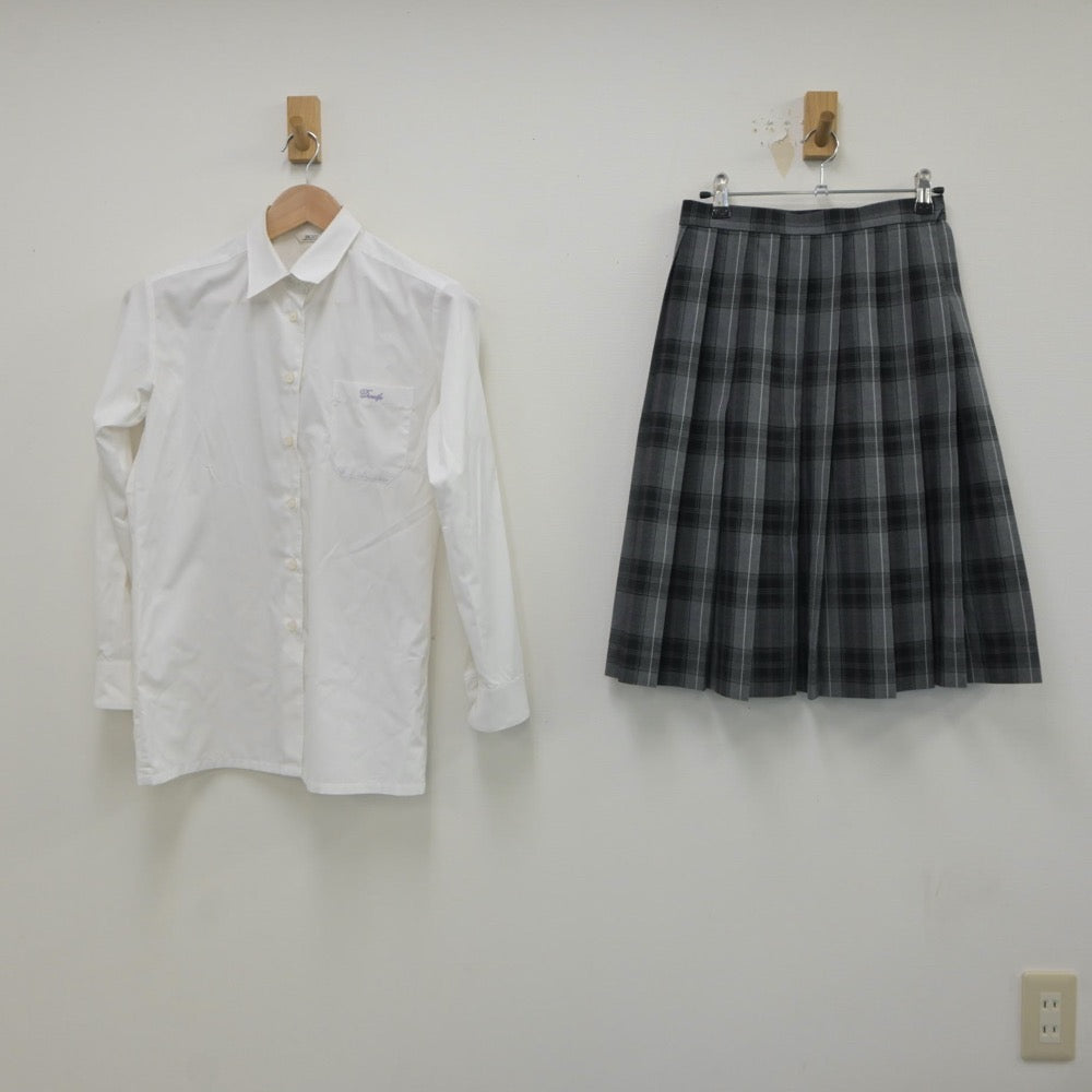 【中古】福岡県 福岡県立太宰府高等学校 女子制服 2点（シャツ・スカート）sf020901