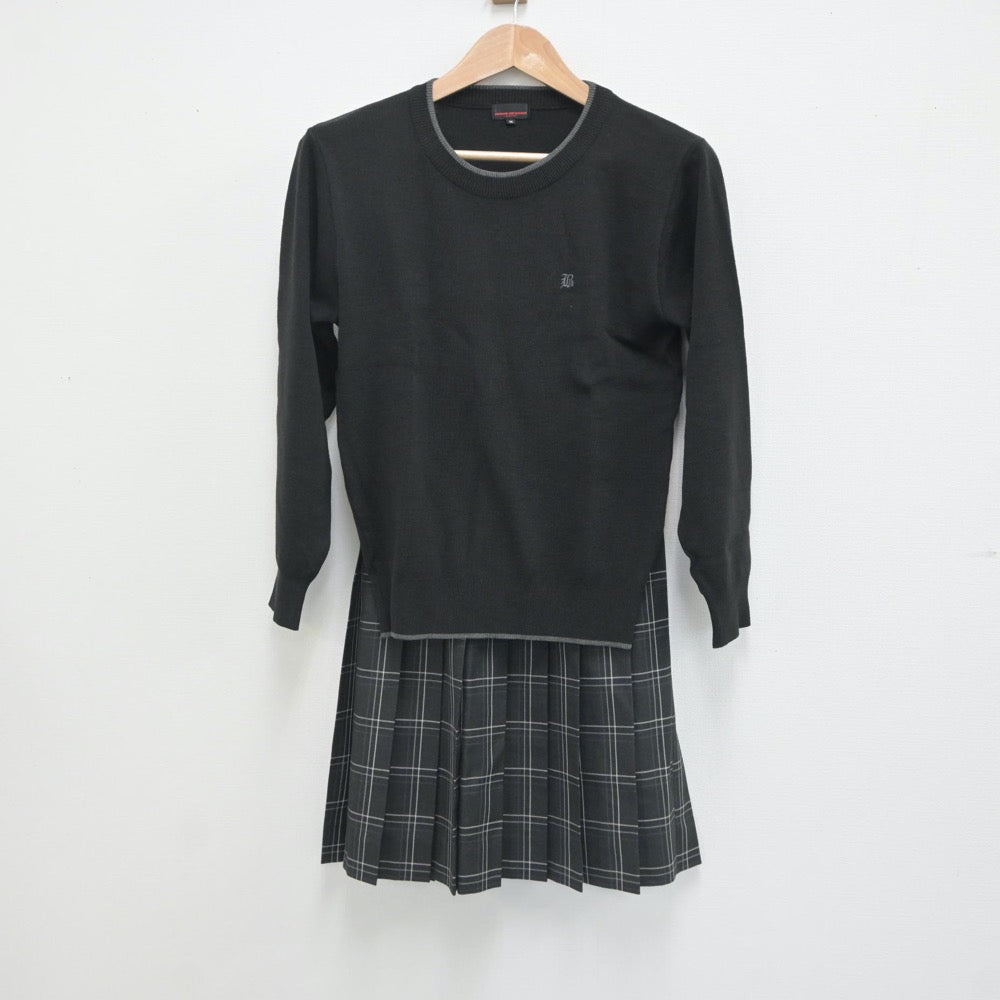 【中古】東京都 文化学園大学杉並高等学校 女子制服 3点（ニット・スカート）sf020916