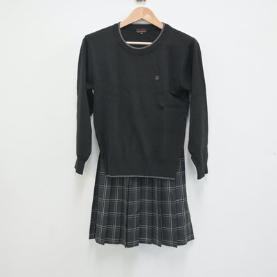 【中古】東京都 文化学園大学杉並高等学校 女子制服 3点（ニット・スカート）sf020916