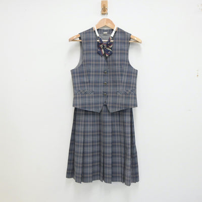 【中古】千葉県 東金市立東金北中学校 女子制服 3点（ベスト・スカート）sf020922