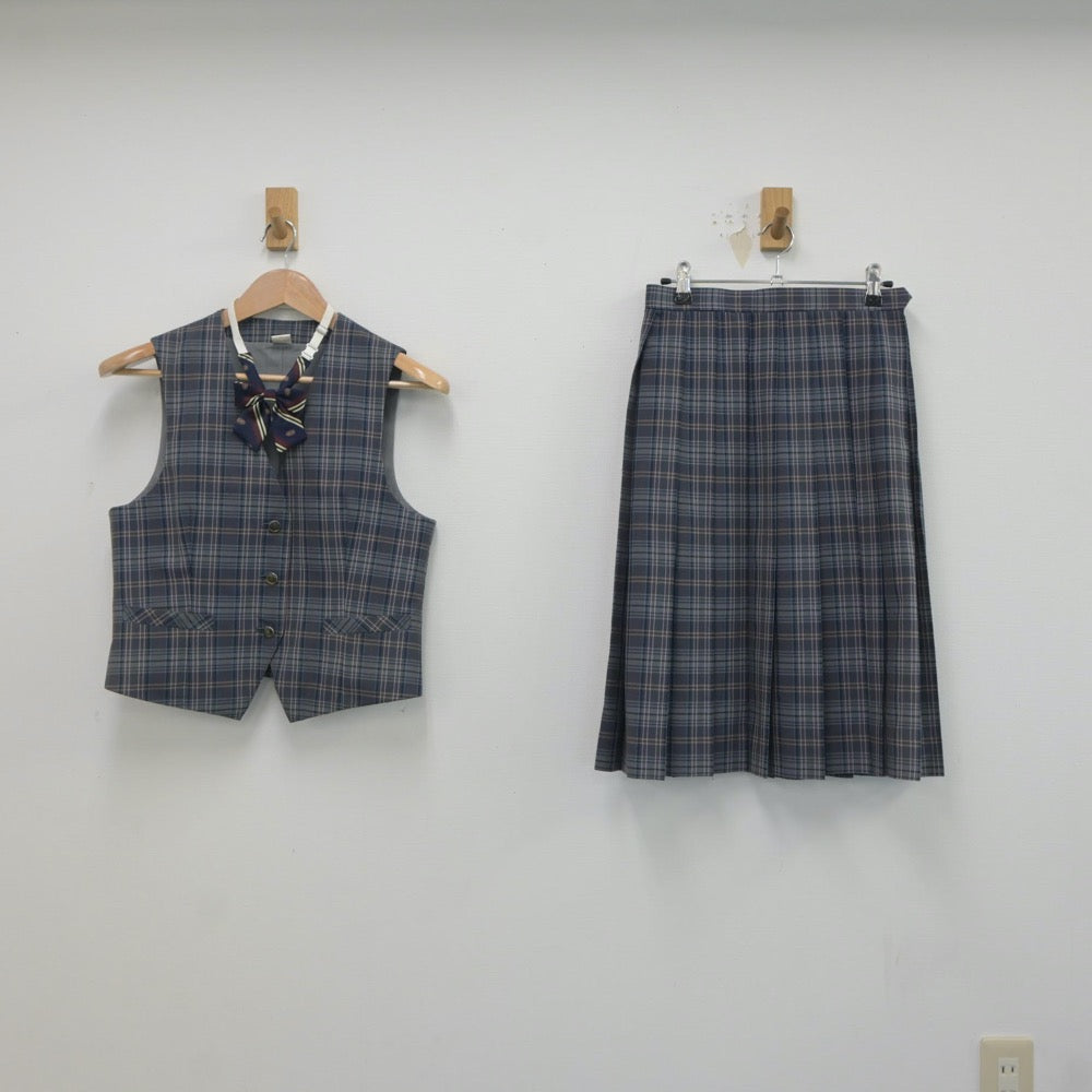 【中古】千葉県 東金市立東金北中学校 女子制服 3点（ベスト・スカート）sf020922