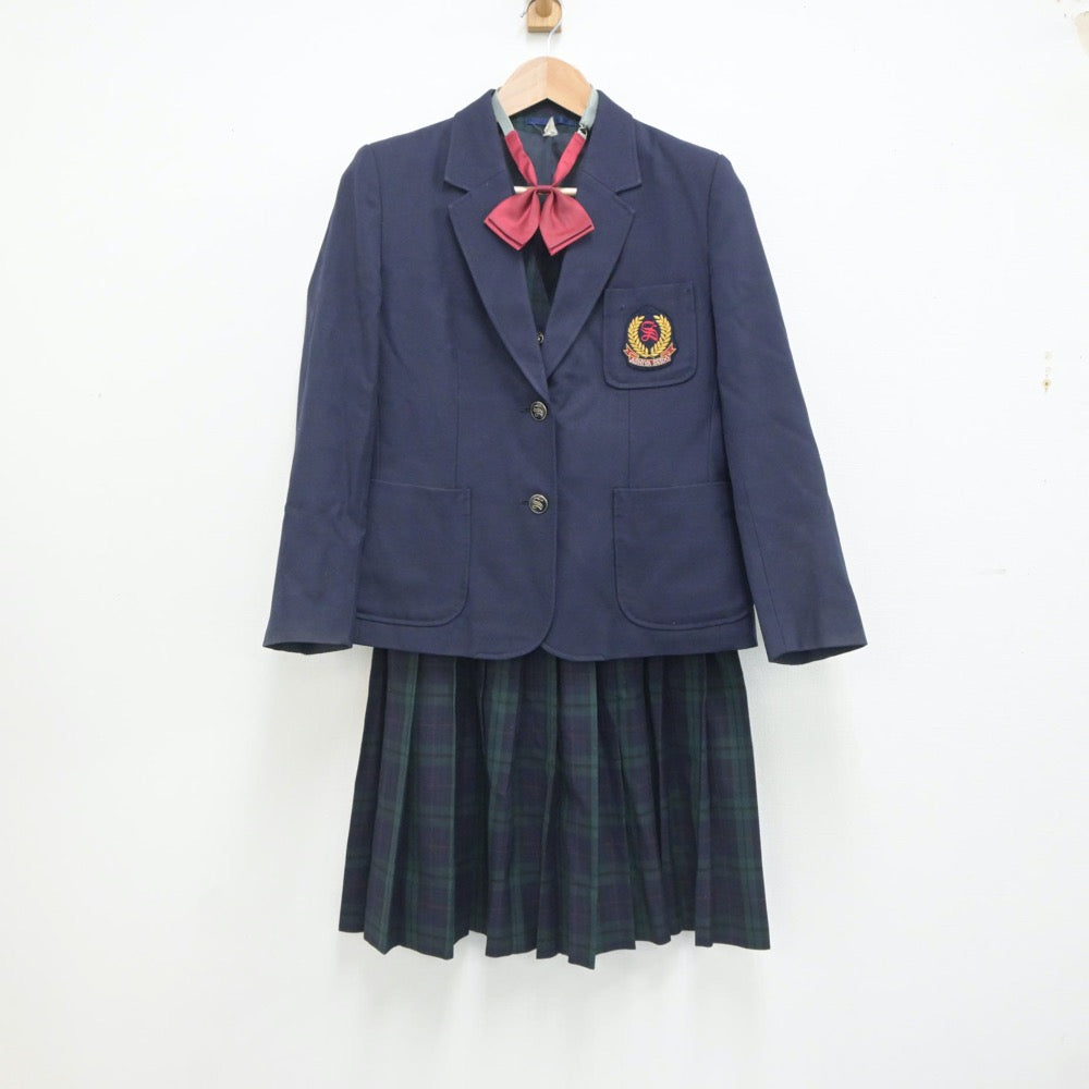 【中古】大阪府 芦屋市立精道中学校 女子制服 5点（ブレザー・ニット・ベスト・スカート）sf020930