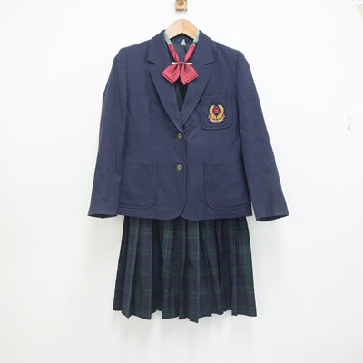 【中古】大阪府 芦屋市立精道中学校 女子制服 5点（ブレザー・ニット・ベスト・スカート）sf020930