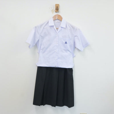 【中古】兵庫県 八鹿高等学校 女子制服 2点（シャツ・スカート）sf020935