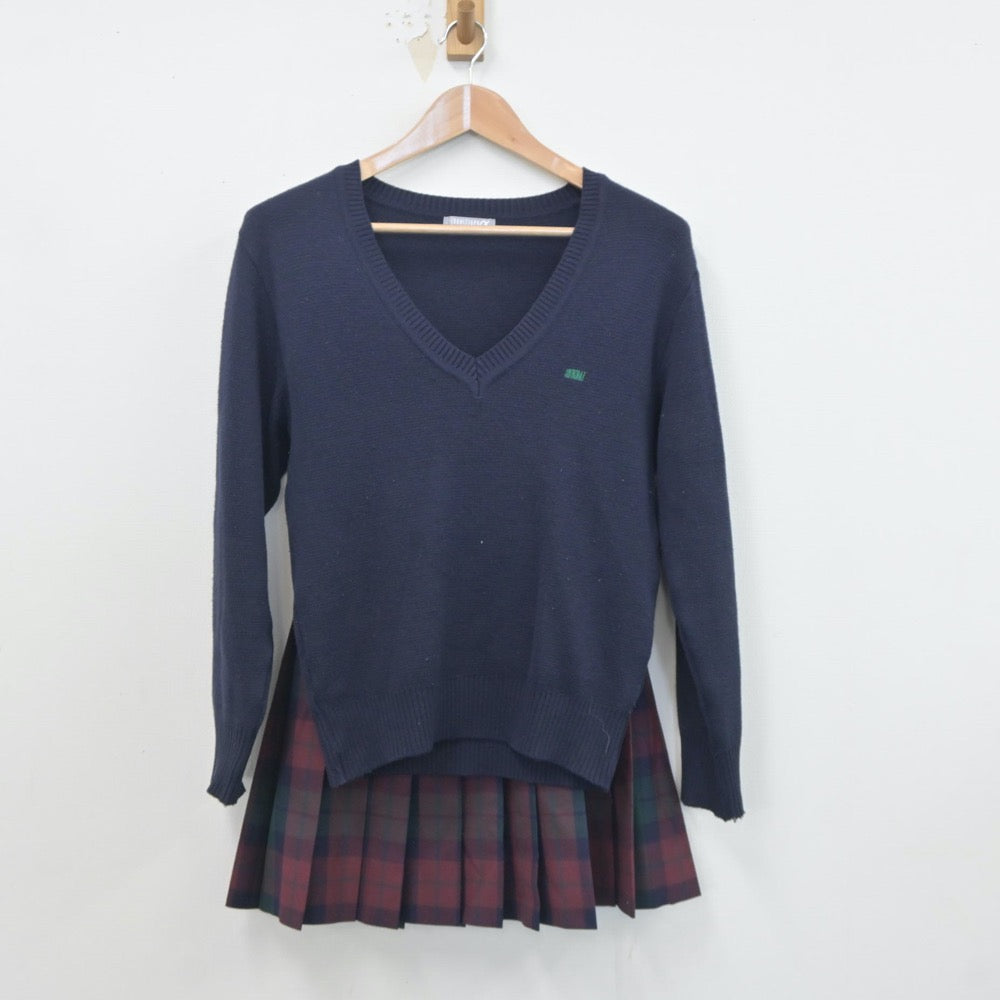 【中古】山梨県 駿台甲府高等学校 女子制服 2点（ニット・スカート）sf020942