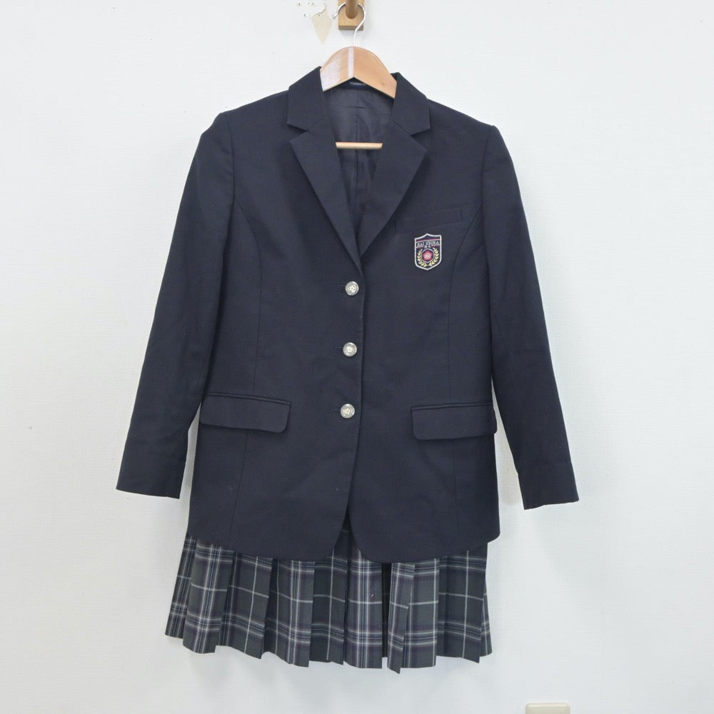 【中古】山梨県 甲斐清和高等学校 女子制服 3点（ブレザー・ニット・スカート）sf020948