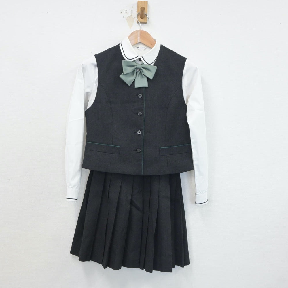 【中古】神奈川県 鎌倉女子大高等部 女子制服 5点（ブレザー・ベスト・シャツ・スカート）sf020956