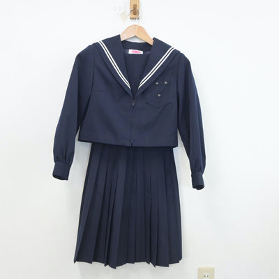 【中古】愛知県 佐屋中学校 女子制服 2点（セーラー服・スカート）sf020971