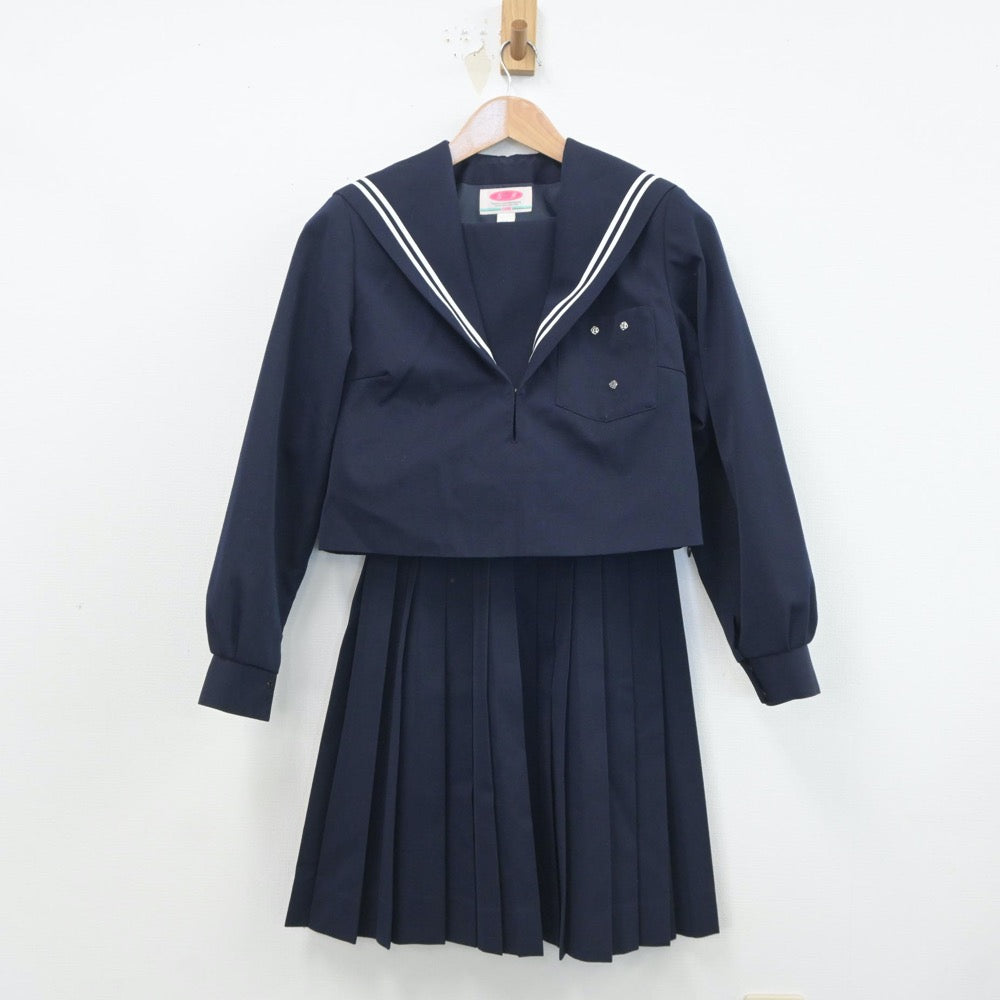 【中古】愛知県 佐屋中学校 女子制服 2点（セーラー服・スカート）sf020972