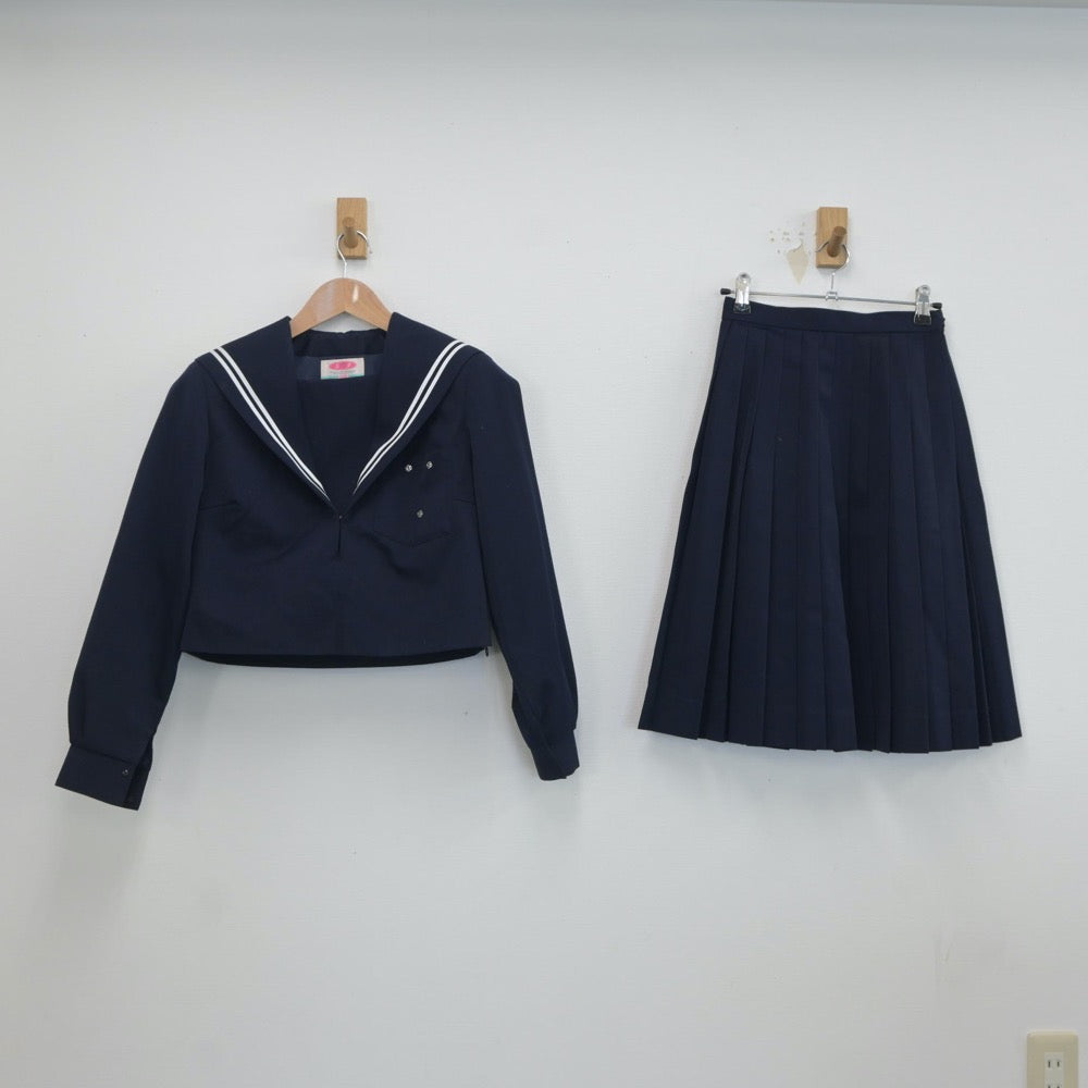 【中古】愛知県 佐屋中学校 女子制服 2点（セーラー服・スカート）sf020972