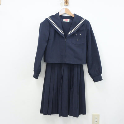 【中古】愛知県 佐屋中学校 女子制服 2点（セーラー服・スカート）sf020973