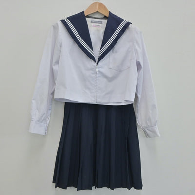 【中古】愛知県 一宮西高等学校 女子制服 2点（セーラー服・スカート）sf020983