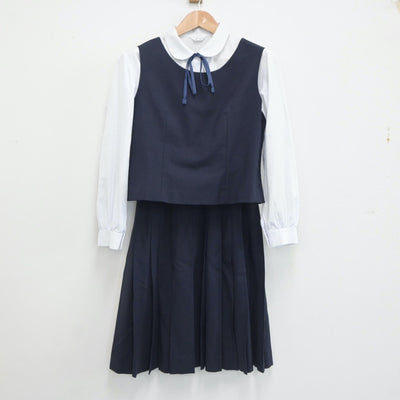 【中古】岩手県 盛岡第一高等学校 女子制服 5点（シャツ・ベスト・ベスト・スカート）sf020990