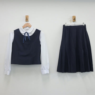 【中古】岩手県 盛岡第一高等学校 女子制服 5点（シャツ・ベスト・ベスト・スカート）sf020990