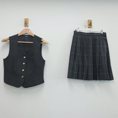 【中古】東京都 総合芸術高等学校 女子制服 2点（ベスト・スカート）sf020991