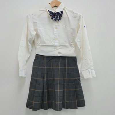 【中古】三重県 高田学苑 高田中学校・高等学校 女子制服 4点（シャツ・スカート・スカート）sf020999