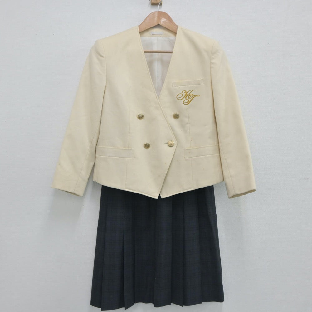 【中古】栃木県 國學院大學栃木高等学校 女子制服 2点（ブレザー・スカート）sf021013